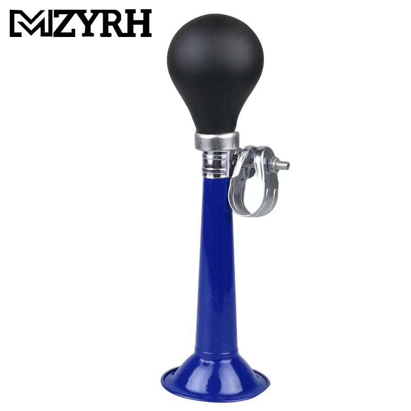 Bocina de aire de Metal para bicicleta, trompeta, bombilla de goma para apretar, timbre de bicicleta: Azul