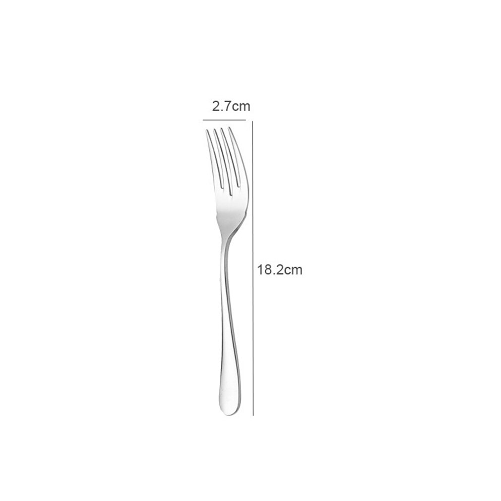Tenedor de mesa de acero inoxidable para carne occidental, pescado, postre, pastel, fruta, Tridente, vajilla plateada espesa, herramienta para el hogar