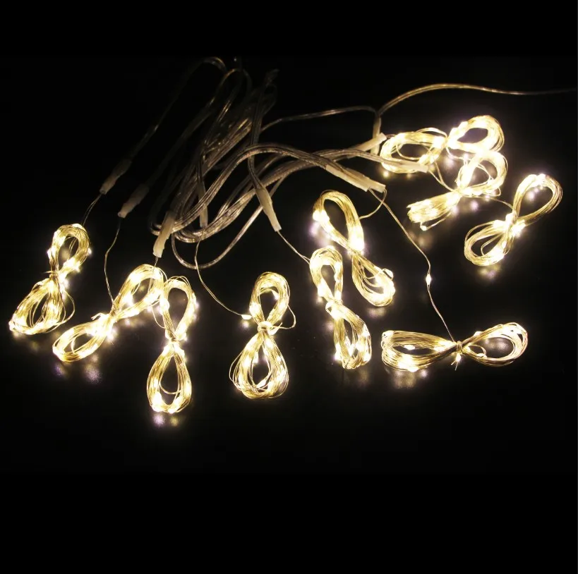 Guirnalda de luces LED para cortina, guirnalda de luces con batería USB para Año , boda, , hogar, Camping, decoración navideña: Azul / 0-5 W / X