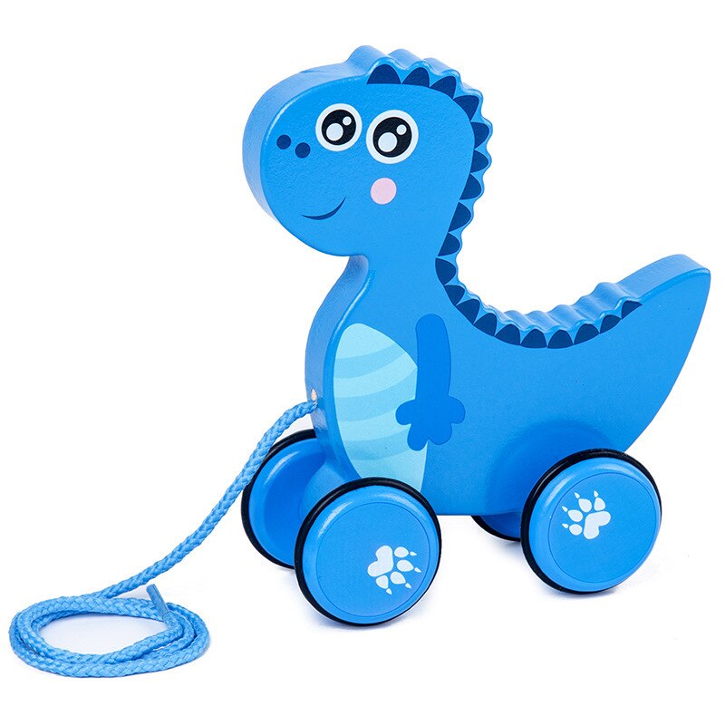 New Baby Pull Rope Walking Toy creativo simpatico cartone animato ippopotamo maiale cane elefante Fawn Drag Car Animal Pull Rope Toy Car giocattolo per bambini: 06