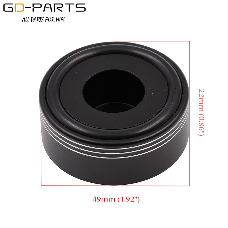 49mm Machined Solid Full Aluminum Hifi Speaker Feet Floor Stand CD Player Spikes Amplifier Machine Feet Turntable Stand Leg: BLACK with Line