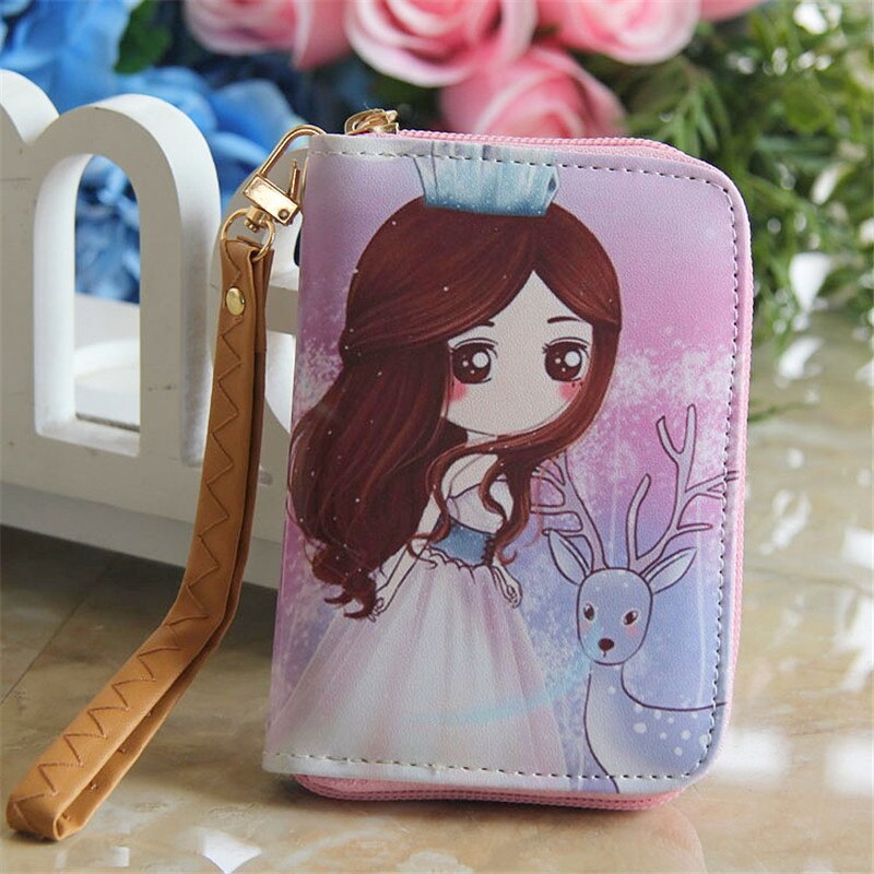 Cute Short Wallet Girl Korean Girl Purse Soft Surface PU Leather Cartoon Portable Wallet for Girls Small Coin Purse: 6