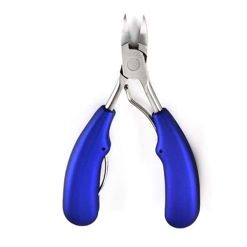 Stainless Steel Toe Nail Nipper Cutter Clipper Ingrown Pedicure Cuticle Scissor: blue