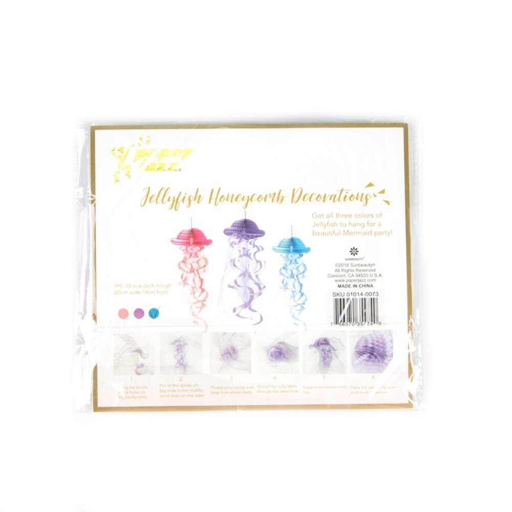 Guirnalda de medusas de panal de papel colgante, serpentín Pastel para el océano, tema de agua, sirena bajo el mar, decoración de de cumpleaños