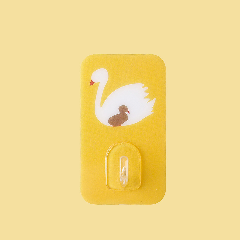 Niedliche wandhaken, nahtlose haken ohne bohren, tragfähig, selbstklebend, ideal für küche und bad: Schwan