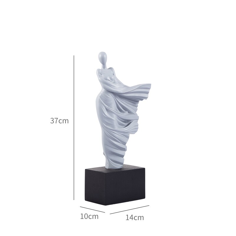 High-end Modern Simplicity Sculptures Abstract Dancer Figure People Statue Resin Home Decoration Living Room TV Cabinet Decor: Dancer -Grey