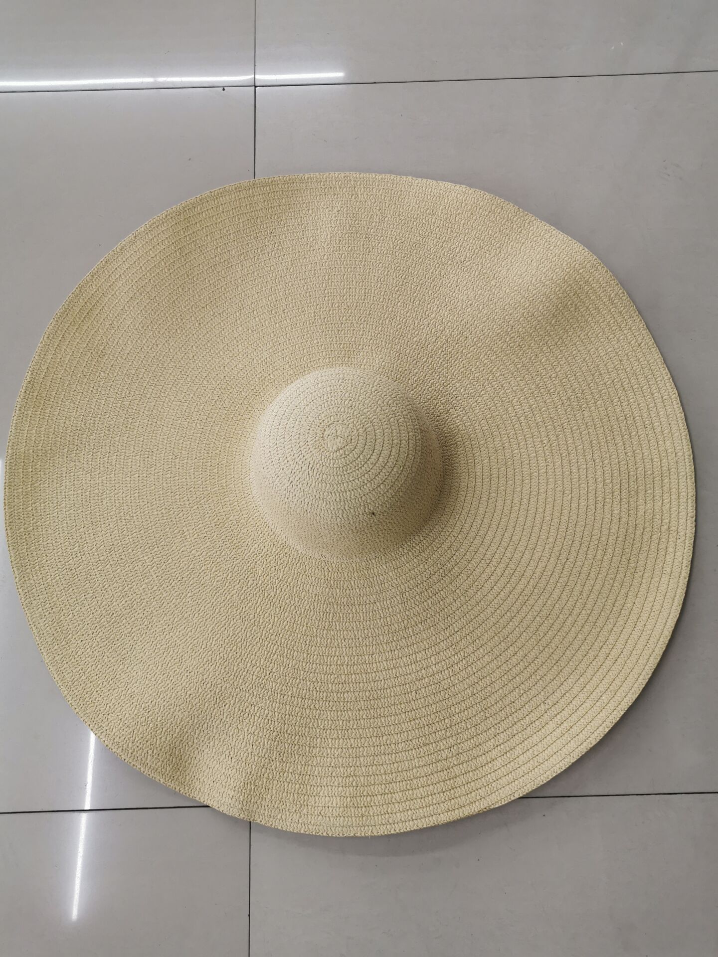 Summer Oversize Beach Hats For Women 25CM Brim Large Straw Hat Sun Protection Party Travel Hat: beige