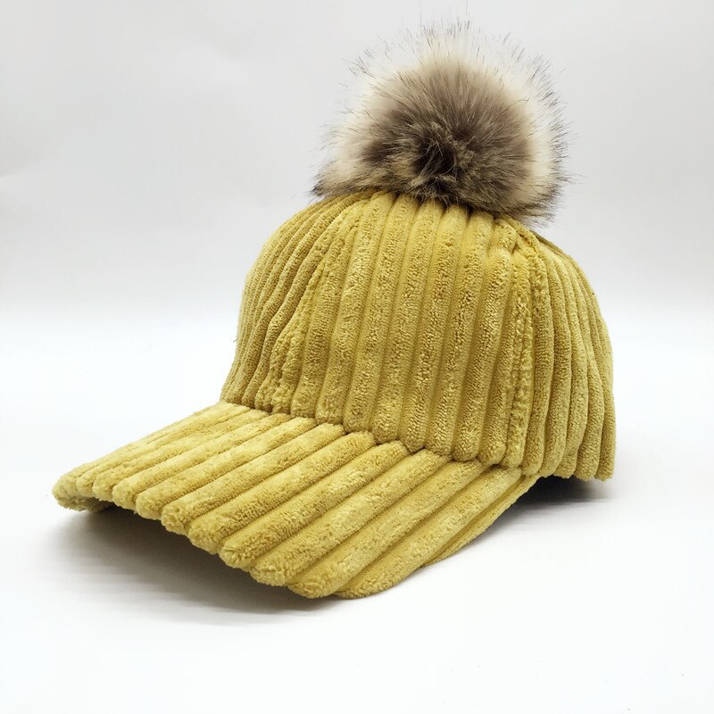 Kvinnor höst vinter hatt manchester hår boll justerbar kvinnlig hatt casual hatt casquette