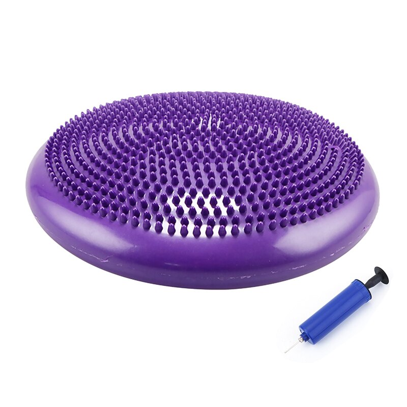 Inflatable Pvc Balance Cushion Balance Plate Thickened Explosion-proof Yoga Balance Ball Trainer 850g Yoga Massage Mat: purple