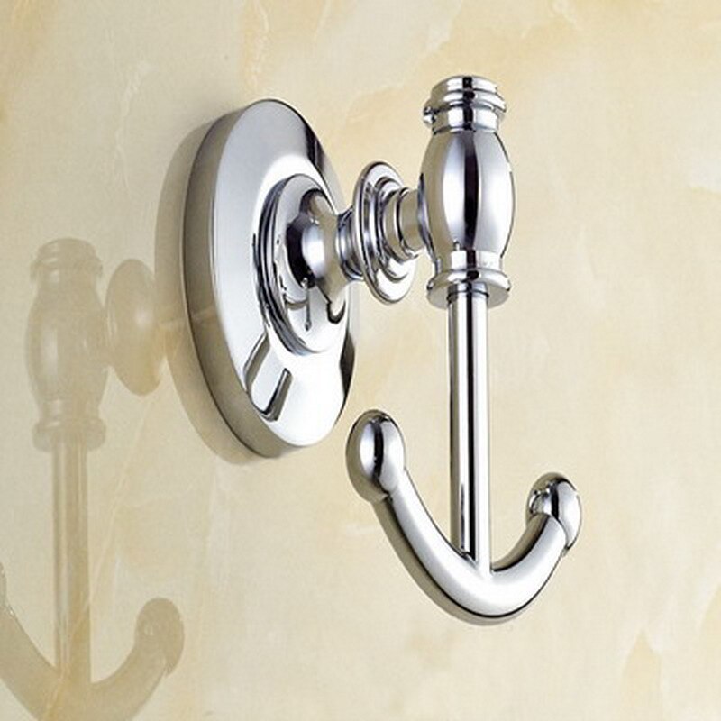 Bathroom Accessories Chrome Brass Collection, Towel Ring, Paper Holder, Toilet Brush, Coat Hook, Bath Rack, Soap Dish aset005: Towel Hook