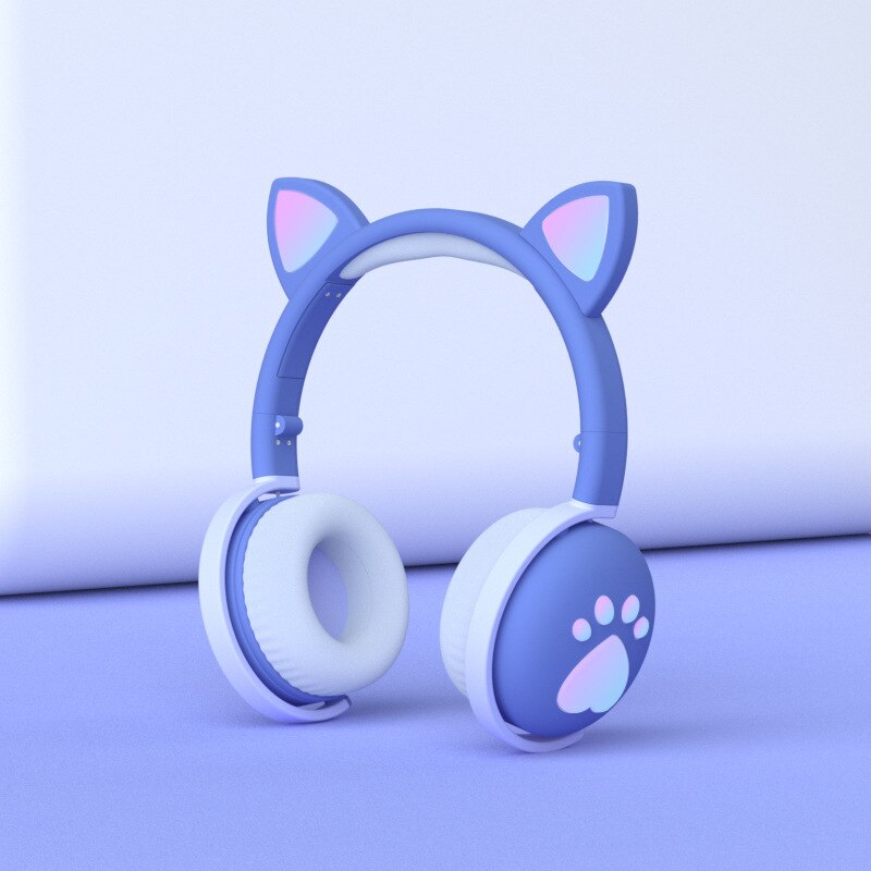 Leuke Kat Klauw Bluetooth Headset Macarons Kat Oren Bluetooth Headset Bilaterale Stereo Headset Live Voice Call: Mo di lan