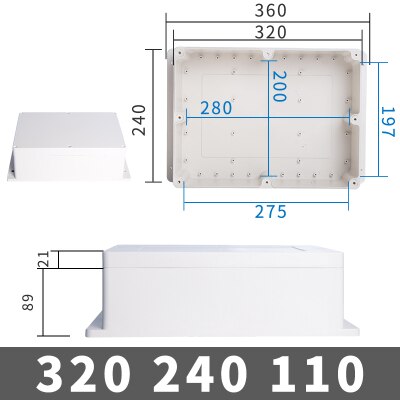 IP68 Waterproof Enclosure Plastic Box Electronic Project Outdoor Instrument Electrical Project Box Junction Housing with ears: 320-240-110