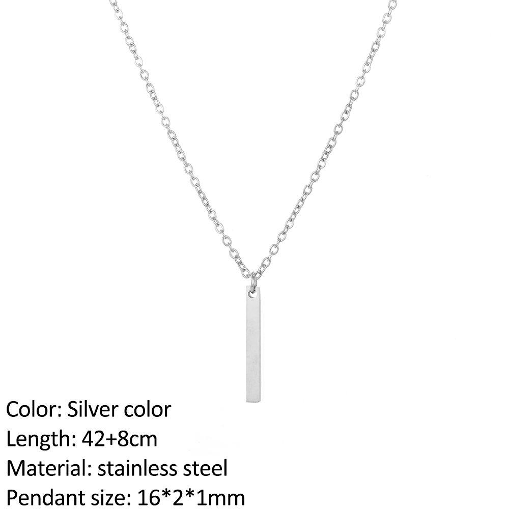 SUNIBI-collares con colgante de barra Vertical para mujer, cadena Lariat larga Simple de acero inoxidable, collar colgante minimalista, de joyería