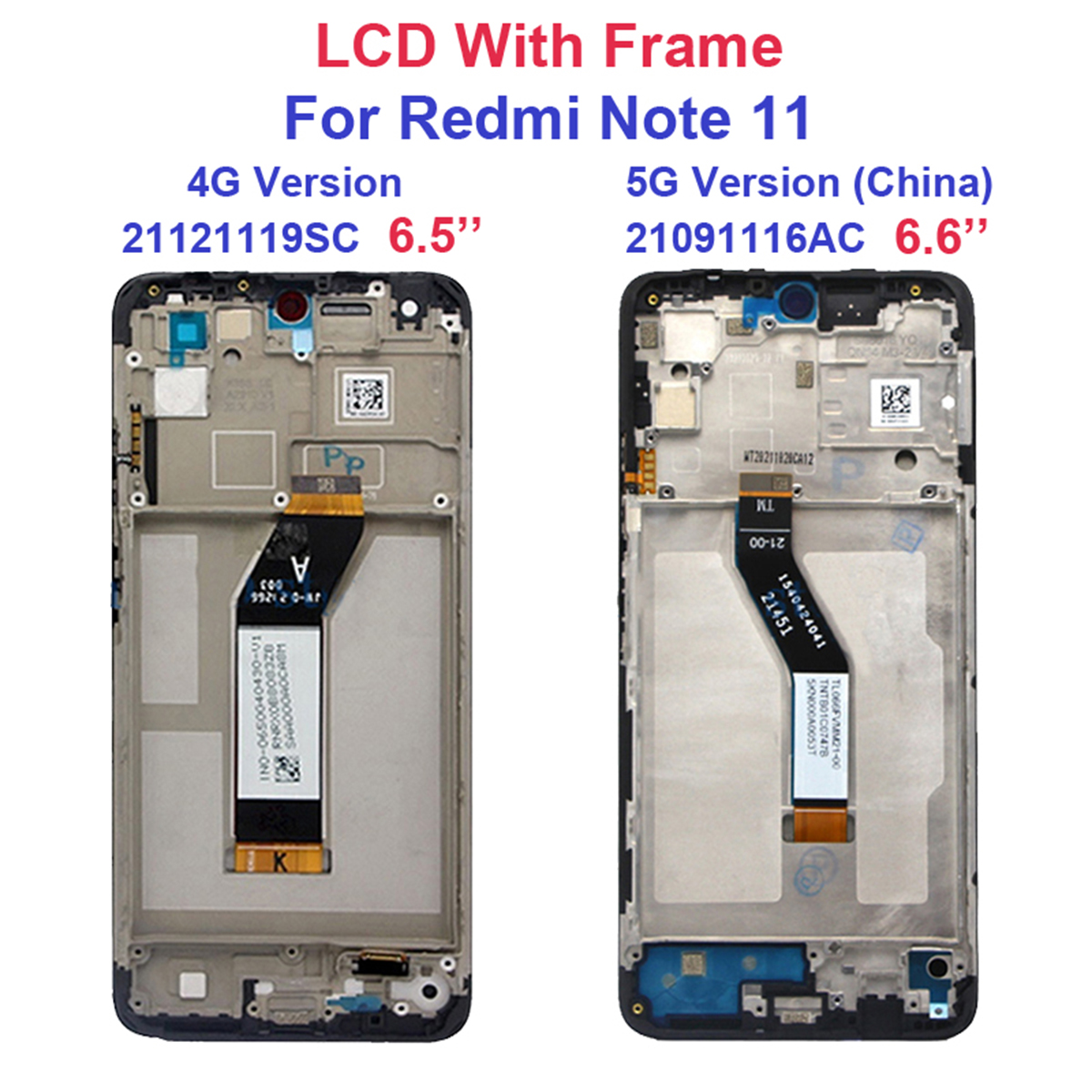 Original For Xiaomi Redmi Note 11 4G 5G LCD Display Touch Screen Replacement Digitizer For Redmi Note11 2201117TG 21091116AC LCD