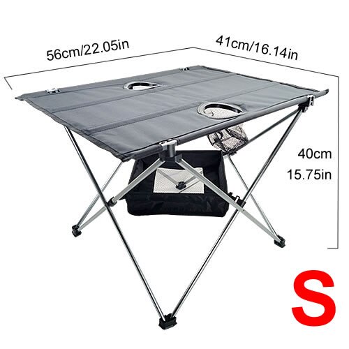 Lichtgewicht Draagbare Oxford Doek Waterdichte Opvouwbare Tafel Met Bekerhouders Voor Camping, Wandelen & Picknick: 04