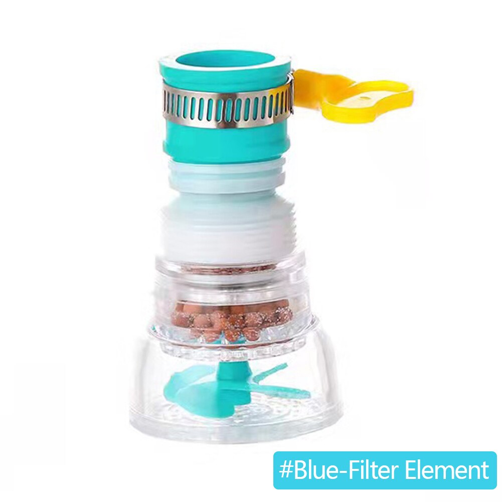 Faucet Extension Extender Bathroom 360 Rotation Adjust Free Bending Water Tap Splash-proof Universal Extension Tube Wash Basin: Blue-Filter Element
