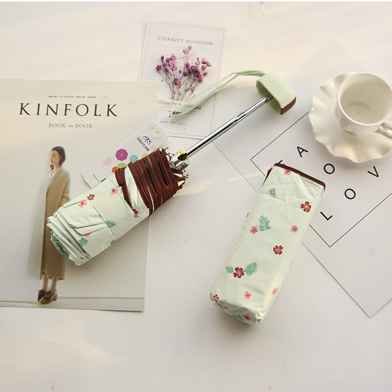 Kocotree Parapluie vrouwen Regen Vrouwen en Mannen Paraplu Mini Zakken Paraplu Kleine Opvouwbare kid paraplu mannen zon regenkleding Parasol: green