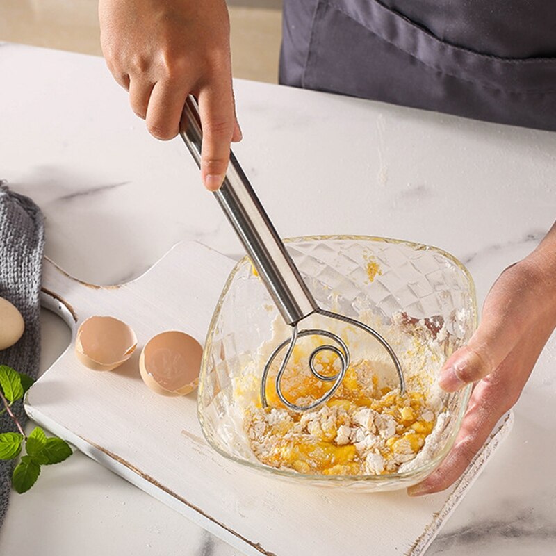 Stainless Steel Dough Whisk, Dough Blender, Baking Tools, 2 Pack, Silver