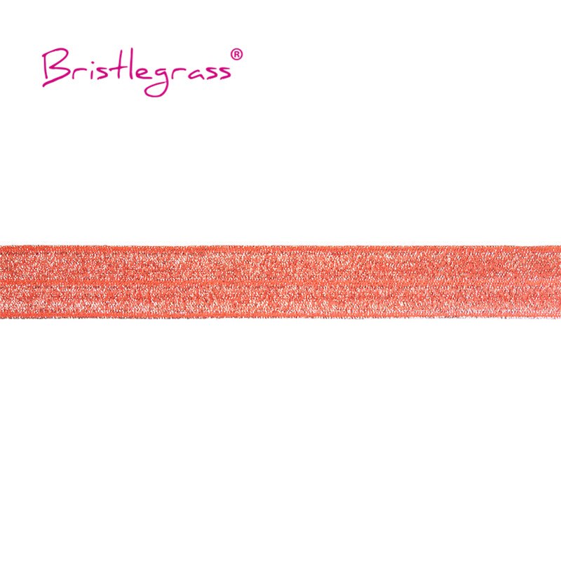 Bristlegrass 5 Yard 3/4 &quot;20Mm Zilveren Glitter Foe Vouw Over Elastiek Spandex Bands Tape Pols Haar Tie Hoofdband jurk Naaien Trim: Neon Orange