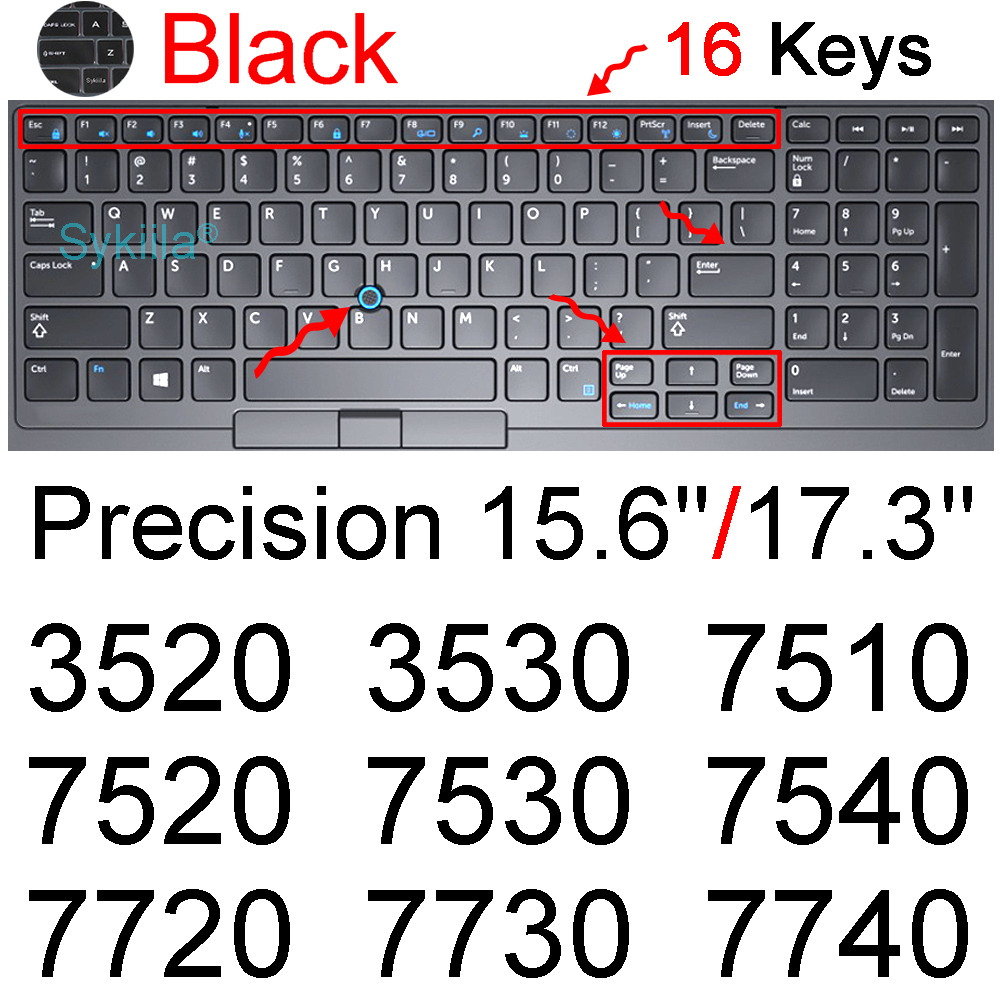 Keyboard Cover for Dell Precision 7550 7560 7750 7760 7720 7730 7740 Mobile Workstation 15.6 17.3 Silicone Protector Skin Case: MULTI