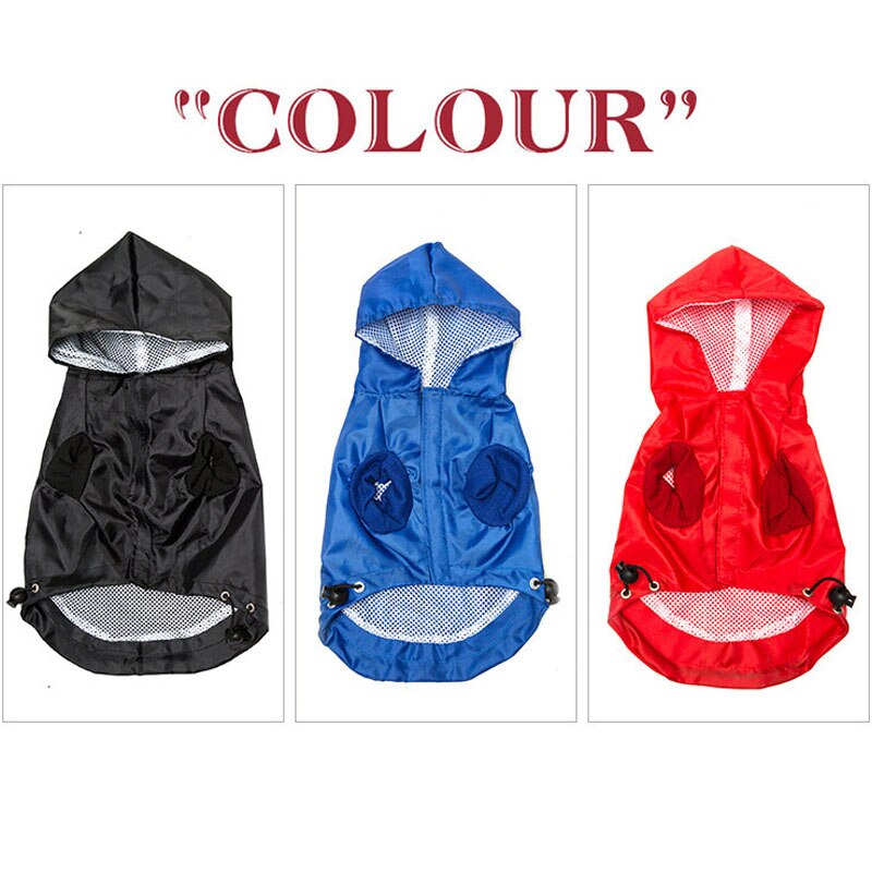 Hund reflekterende regnfrakke hvalp kat regnfrakke med hætte vandtæt og uv beskyttelsesjakke åndbar mesh hunde regntøj tøj