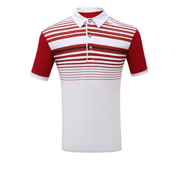 Pgm stribede kortærmede golft-shirts til børn drenge sports-t-shirt sommer åndbar hurtigtørrende golf sportstøj børnetøj: Rød / Xxl