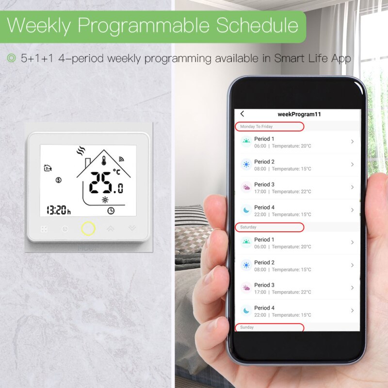 ZigBee Thermostat intelligent eau/chauffage électrique par le sol eau/chaudière à gaz Modules d'automatisation du régulateur de température Programmable