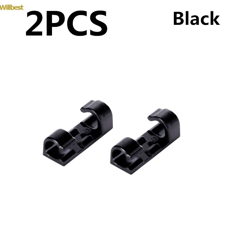 2/ 20 Wire Cable Management Organizer Desktop &amp; Workstation Cord Clips Management Holder Data Telephone Line Cable Winder Sleeve: Black-2PCS
