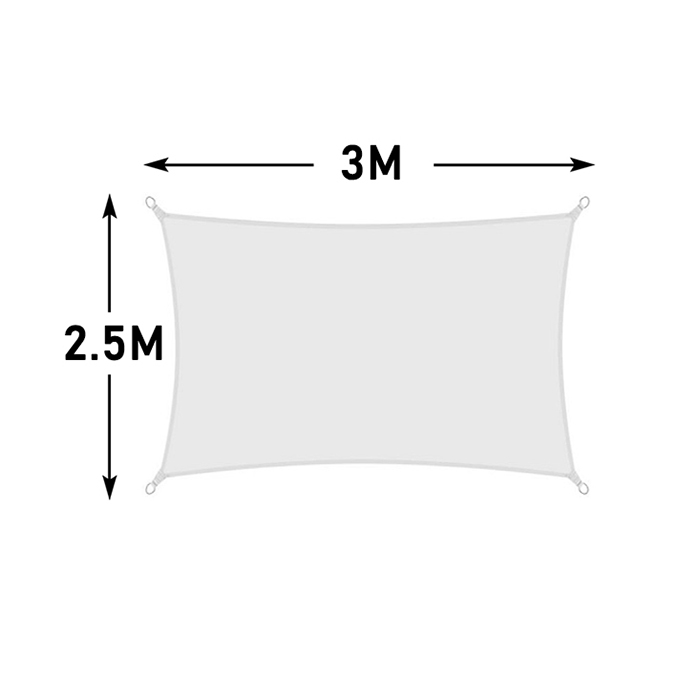 White All size 420D Waterproof Sun Shade Sail Square Rectangle Triangle Garden Terrace Canopy Pool Shade Camp Hiking Yard Awning: 2.5x3m