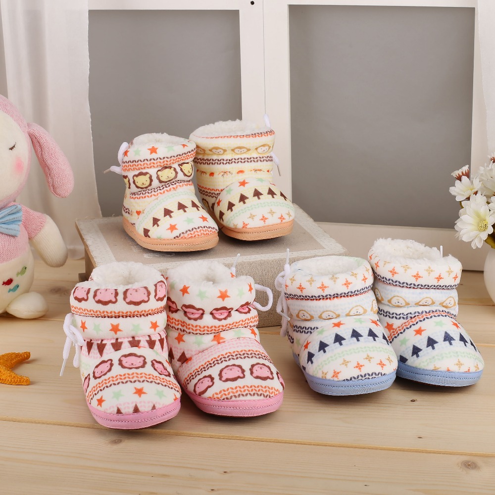 Bebê Primeiro Caminhantes Botas Meninas Inverno Quente Novo Arco Sapatos Fundo Macio Do Bebê Walker Berço Botas de Neve Recém-nascidos Não-escorregar Botas
