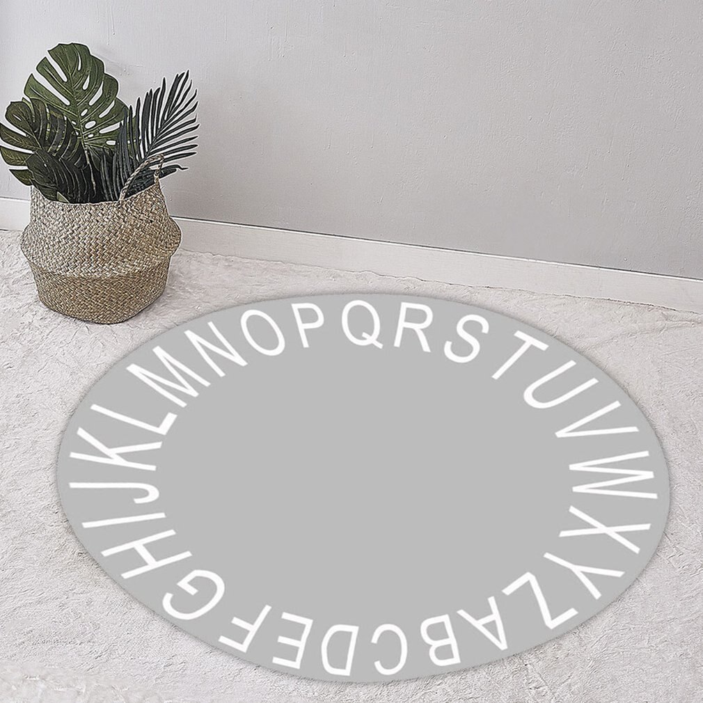 Ins Style Nordic 26 Letters Round Floor Mats Children's Play Mats Tent Floor Mats Children's Room Soft Decoration