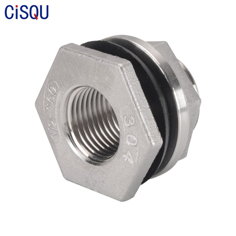 Stainless Steel Water Tank Connector 1/4'' 3/8'' 1/2'' 3/4'' 1'' 1-1/4'' 1-1/2'' 2'' Female Pipe Single Fittings Nut Jointer