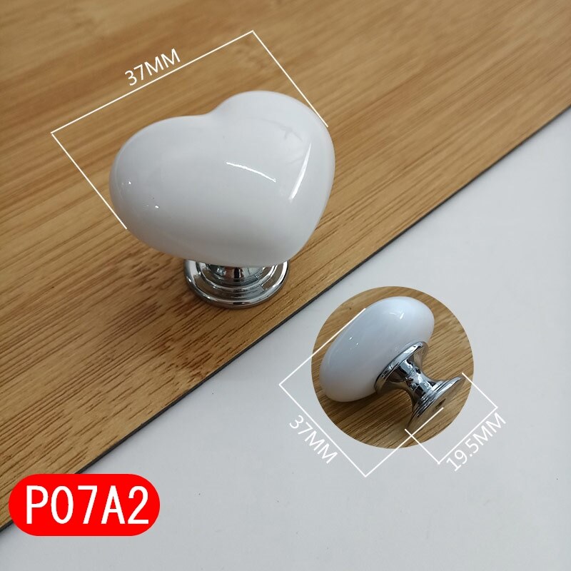 Silver White Ceramic Cabinet Handles Zinc Alloy Drawer knobs Wardrobe Door Handle Simple European Pulls Furniture Hardware: P07A2