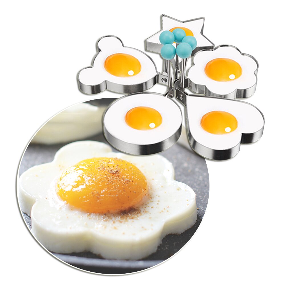 5 Stks/set Ei Gereedschap Pancake Mold, liefde Bloem Ster Vorm Voor Eieren Mold Voor Gebakken Pannenkoeken Omelet Koekenpan Bakken Schotel