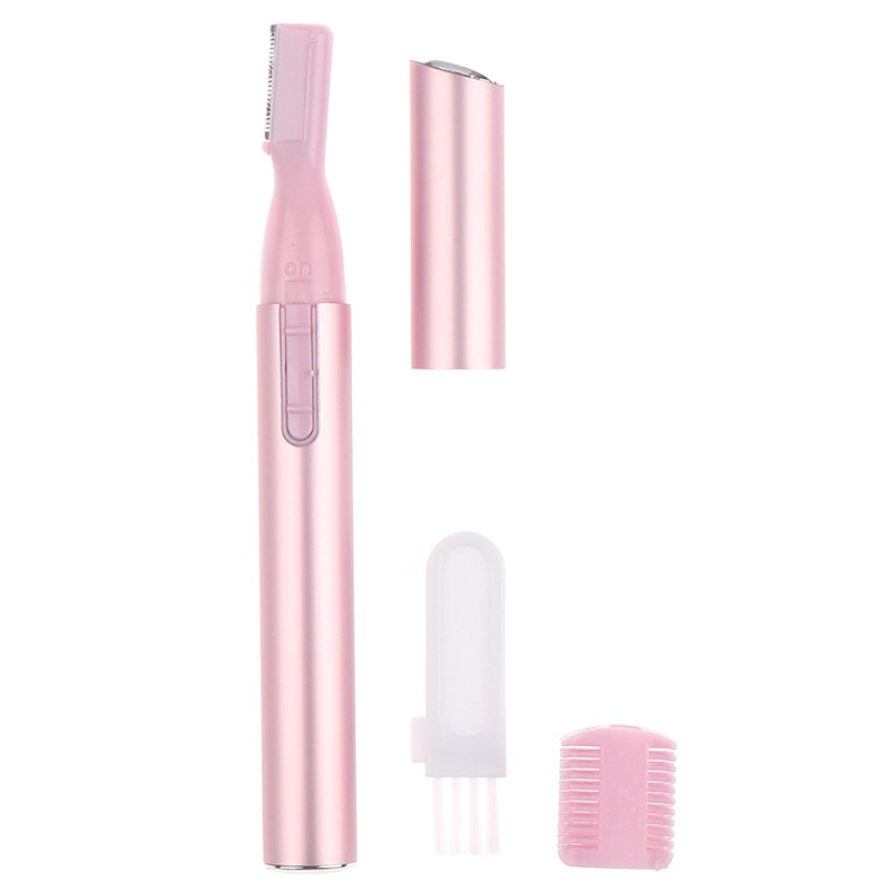 Mini draagbare elektrische gezichts- en wenkbrauwschaar, tondeuse, praktische scheerapparaat voor vrouwen, verwijderaar van scheermesjes, epilator, 2 kleuren: Roze
