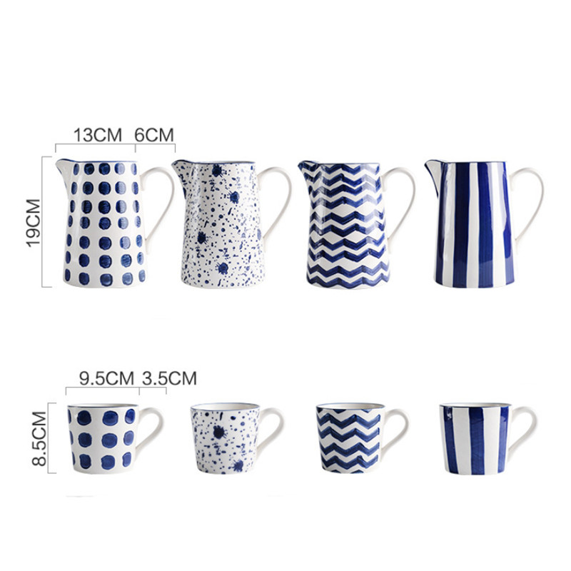 Jarra de agua de cerámica de gran capacidad japonesa, botella de té de la leche, jugo, cocina doméstica, bote de agua, taza hervidor, jarra de agua resistente al calor