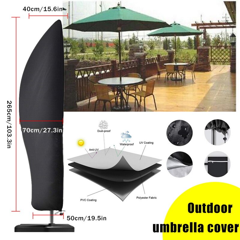 Oxford bord paraplytrekk vanntett anti-uv kraftig beskyttelsestrekk soltett for 6ft-8ft bord hage parasoller oppbevaring: 50 x 70 x 40cm