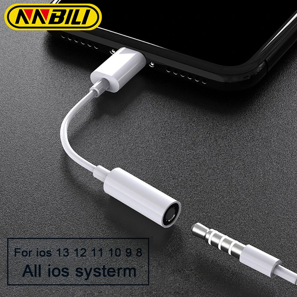 NNBILI 3.5mm per adattatore ios Jack AUX Cable per iPhone 13 14Pro Max adattatore maschio a femmina convertitore per cuffie Splitter Audio