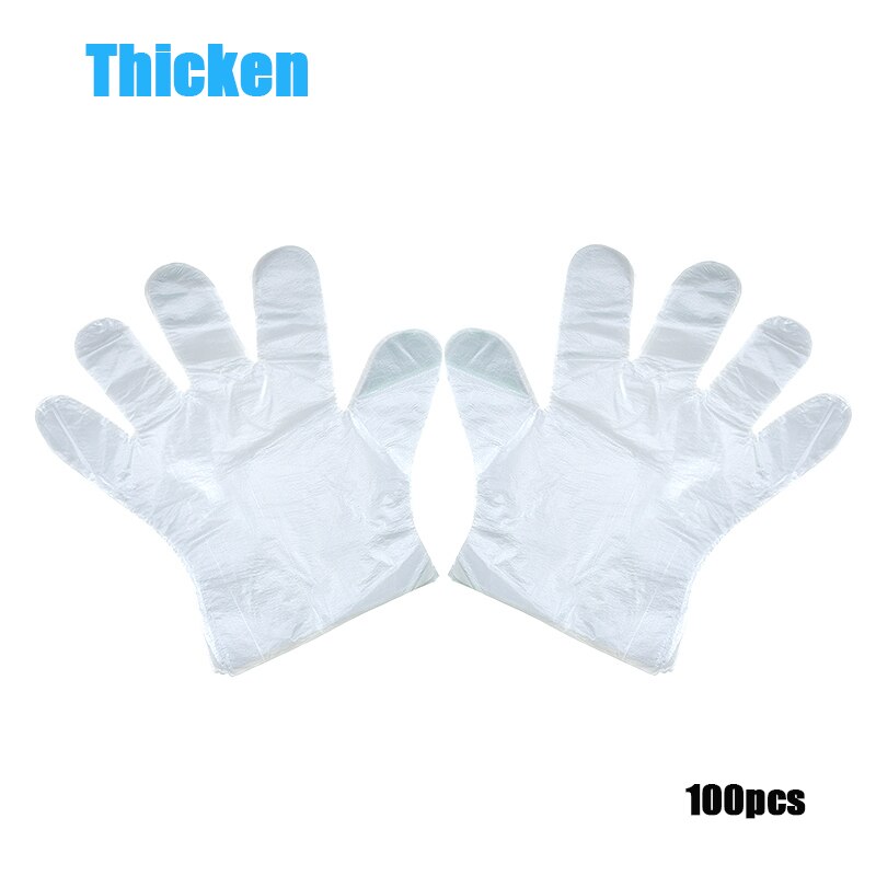 100Pcs Wegwerp Voedsel Prep Handschoenen Plastic Food Grade Transparante Veilig Handschoenen Voor Koken Eten Handling Keuken Bbq Tb S: Thicken