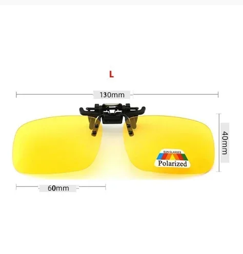 4 Color Grey Lenses Polarized Sunglasses Clip On Flip Up UV 380 Driving Fishing Night Vision Glasses Clips: Brown