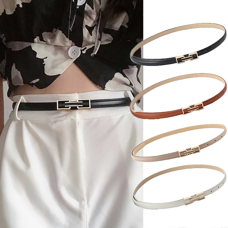 Mode lederen dunne riem dames broekjurk decoratie tailleband effen kleur magere taille riem dames verstelbare tailleband