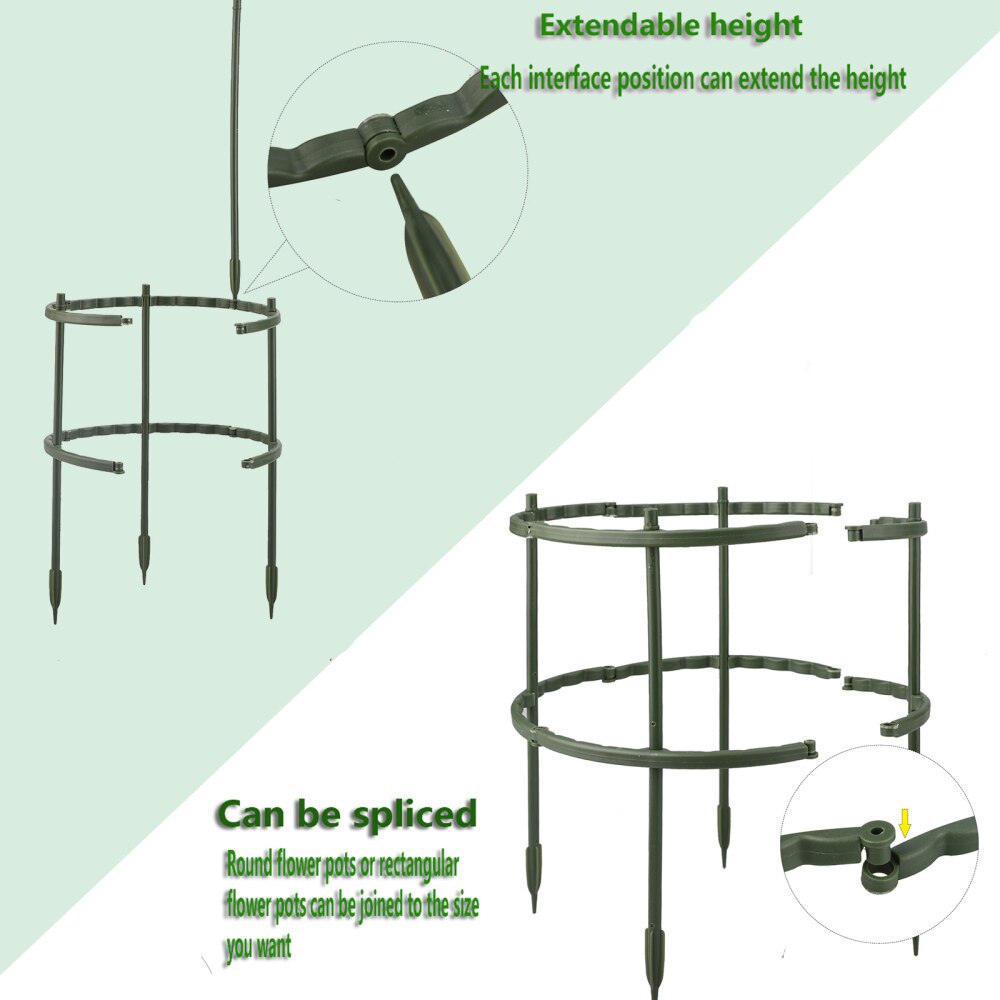 Plantaardige Groeien Ondersteuning Frame 25Cm Plastic Plant Kooi Houder Bloempot Klimmen Trellis