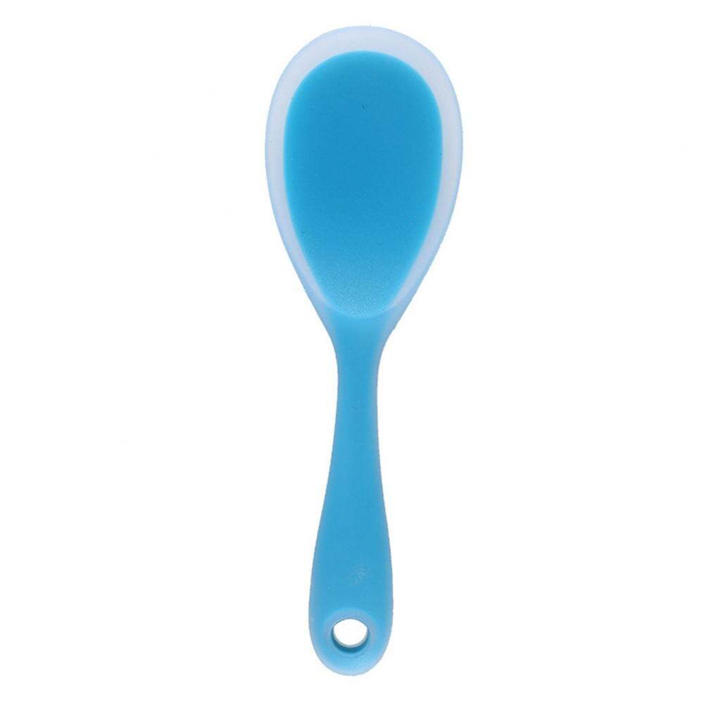 1PC Kitchen Tool Rice Server Rice Spoon No-stick Silicone Rice Shovel Spoon Cooking Scoop Baking Tool Kitchen: Translucent Blue