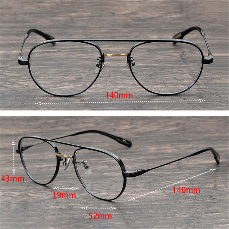 Zerosun Titanium Glasses Frame Men Aviation Eyeglasses Man Vintage Prescription Spectacles Small Nerd Points Eyewear Gold
