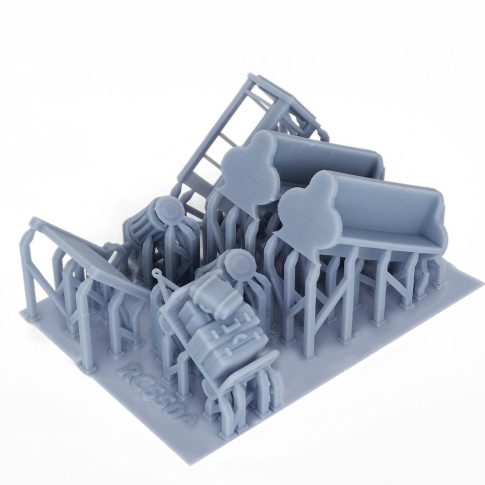 Outland Models Train Station Accessory Set: Phone Booth, Bench, Trash Bin... 1:87 HO Scale Railway Scenery