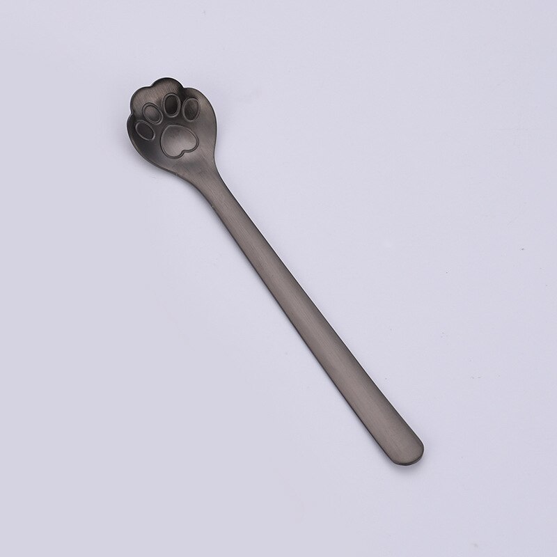 Cuchara de café de acero inoxidable 304, cuchara agitadora de garra de gato, japonesa y coreana cuchara de postre, vajilla ecológica , 2 uds.: Amarillo