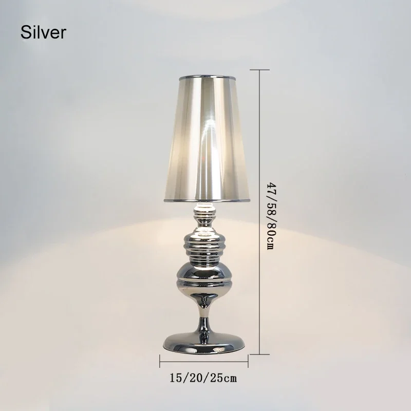 Nordisk minimalistisk stue led gulvlampe boligindretning soveværelse bordlampe sengebordslampe moderne læsebordlampe: Blå / Sølv