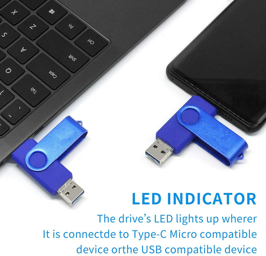 3 in 1 Type-c/Micro USB 3.0 64GB Large Capacity usb flash drive 32GB 16GB pen drive 8gb U Disk thumbdrives pendrive