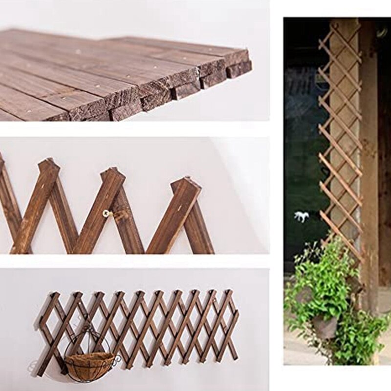 Wooden Lattice Wall Expandable Plant Garden Trellis for Climbing Plants Outdoor Air Plant Vertical Rack Wall Decor