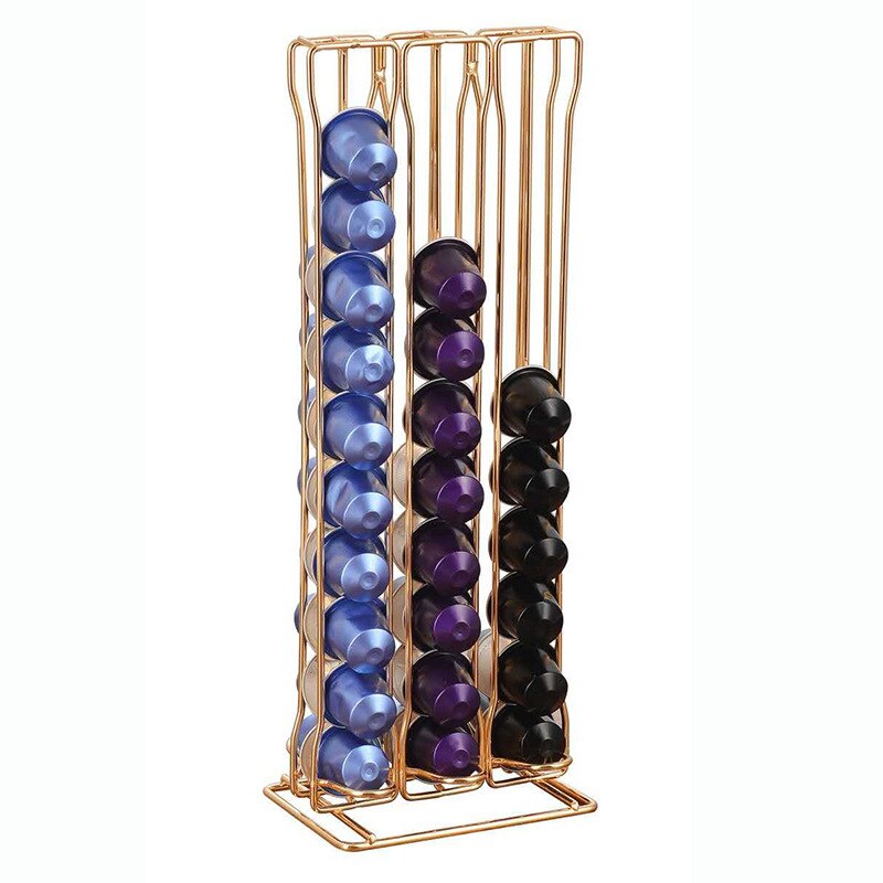 Nespresso Capsule Black Rotating Rack Stainless Steel 360 Degree Display Holder Storage 20-60 Cups Capsules Coffee Pod Rack: H